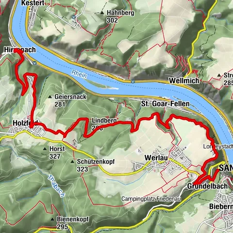 von Hirzenach nach St. Goar über Werlau