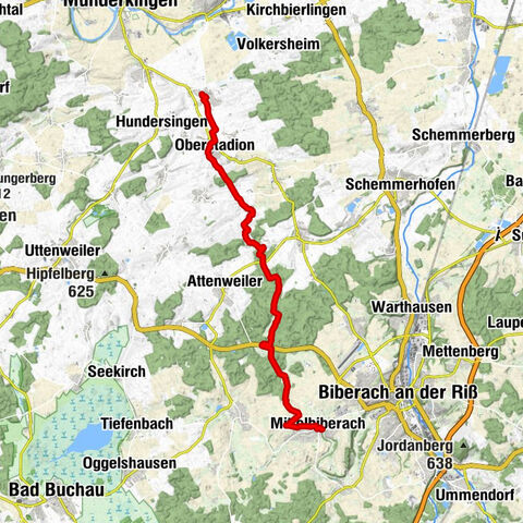 Ulrika route stage 1 - Unterstadion to Mittelbiberach