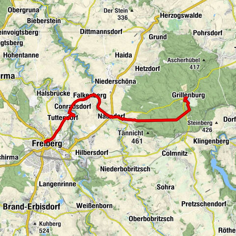 Saxon Way of St. James - section Grillenburg - Freiberg
