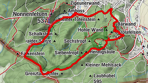 Jonsdorf Nonnenfelsen-Mühlsteinbrüche