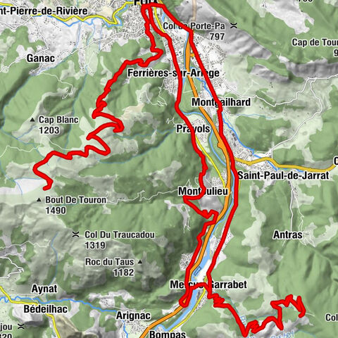 Cyclosport route 10 - The three bumps near Foix