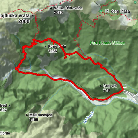 Diva  Grabovica-Žlijeb-Tisa-Zli Potok-Veliki kuk