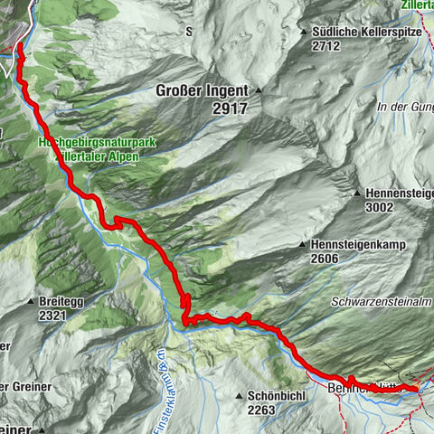 Von Parkplatz nach Berliner Hütte
