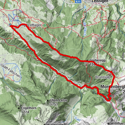 Aeschiried - Suldtal - Pochtenfall - Brunni - Greberegg - Aeschiried