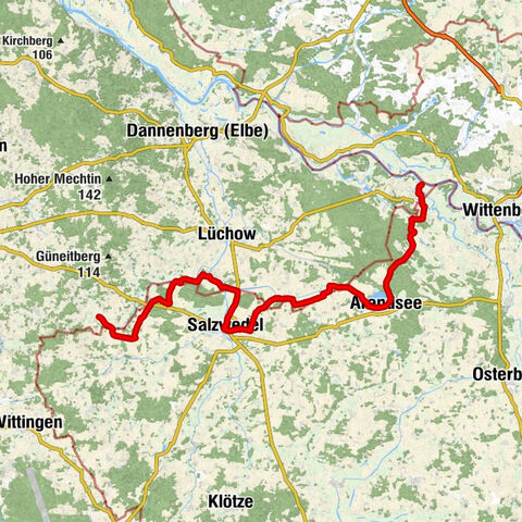 Four-Country Border Cycle Route in the Saxony-Anhalt section