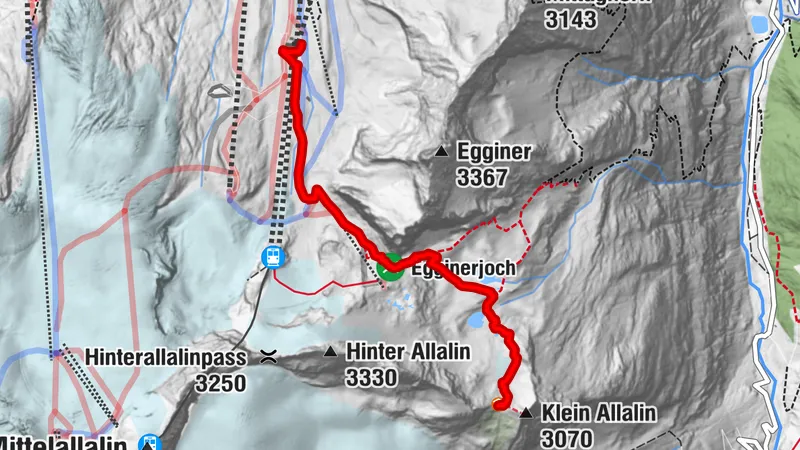 Hut route Britanniahütte via Morenia