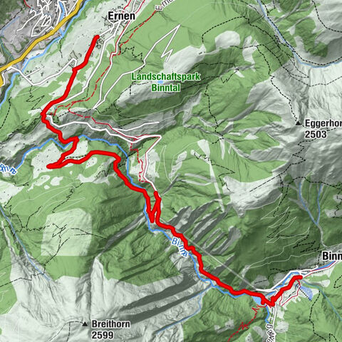 Binntal, Twingischlucht- Binn nach Ernen