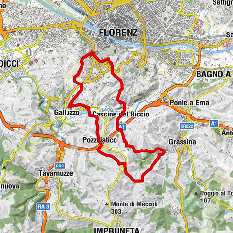(F)[i] Imprunetana (antioraria)(Pozzolatico-Mezzomonte-Grassina-S.Gersolè-Monteripaldi)