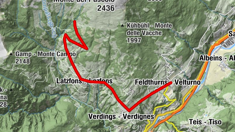 Feldthurns - Klausner Hütte - Brugger Schupfe