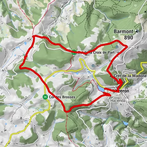 From the Crêt de la Madone to the Col des Brosses - Monts du Lyonnais - Yzeron