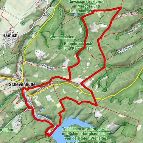 Wehebachtalsperre-Meroder Wald-Schevenhütte