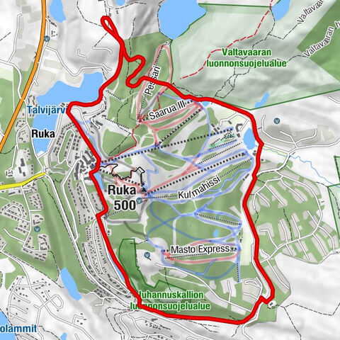 Rukankierros XC Circle Trail around Ruka Ski Resort, Kuusamo