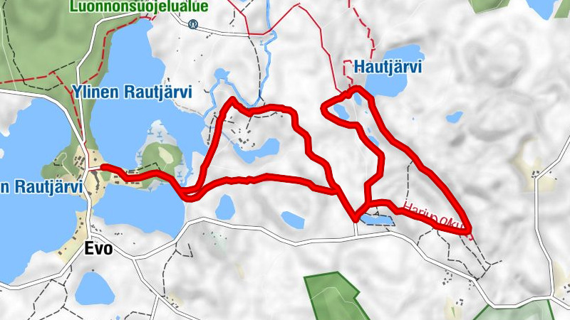 Hämeenlinna, Evo hiking route, moderately difficult