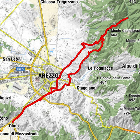Arezzo:  CAI 531, CAI 102, Pietramala, San Polo