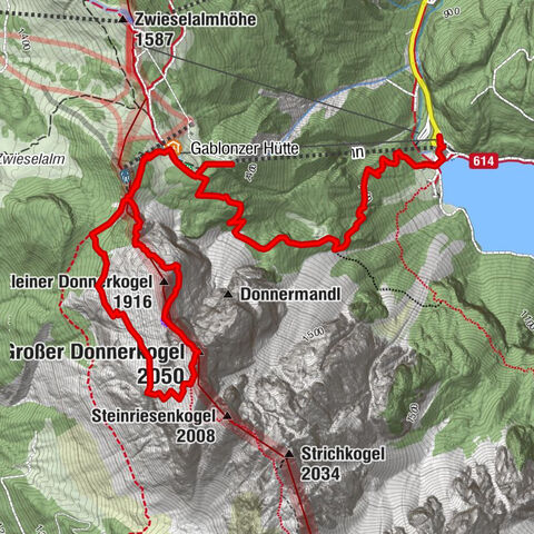 Donnerkogel vom Gosausee mit Intersport Klettersteig C/D und Himmelsleiter