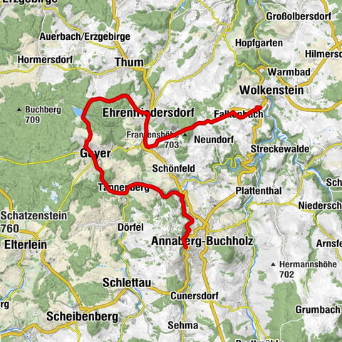 Silberstrasse vacation route - Annaberg-Geyer-Falkenbach excursion tour