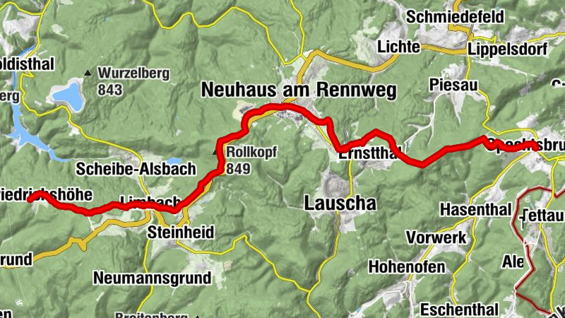 Hike - Rennsteig - Stage 6 - From Friedrichshöhe to Spechtsbrunn