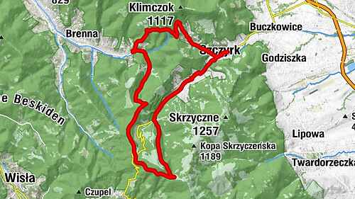 Nr.17. Szczyrk Solisko  Golgota Malinow Bialy Krzyz Kotarz Brenna Chata Wuja Toma  Szczyrk
