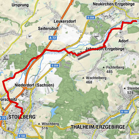 Würschnitztalweg - variant from Stollberg station