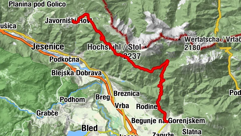 Karavanke Trail - STAGE 5: Begunje na Gorenjskem - Dom Pristava Javorniški Rovt