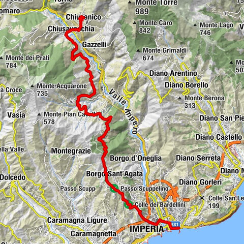 Imperia - Chiusanico / Smugglers' route (stage 1)