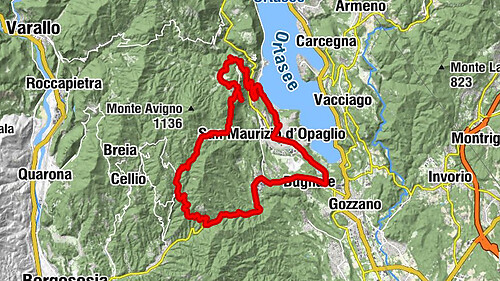 From village to village with views of Lake Orta