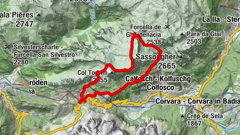 Grödner Joch - Pass Cir - Sass da Ciampac - Edelweißtal Selva di Val Gardena, Trentino-Alto Adige