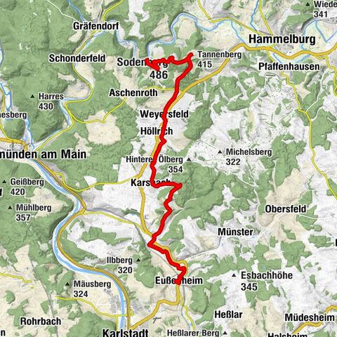 Eußenheim - Tannenberg - Sodenberg - Gasthaus Roßmühle