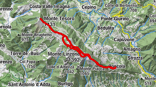Roncola - Monte Linzone - Il Pizzo - Monte Tesoro