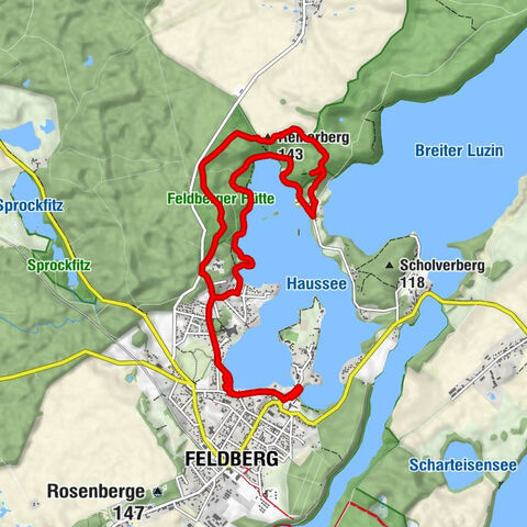 Feldberger Seenlandschaft - Reiherberg - Hüttenberg - Backofenberg