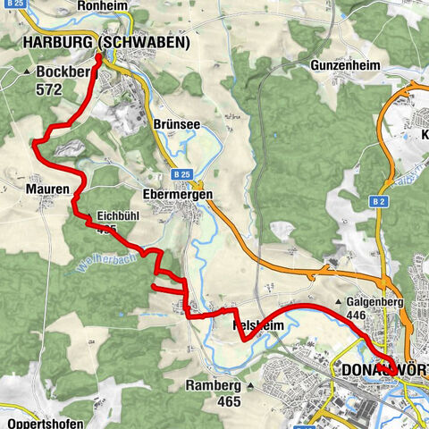 Donauwörth - Gaststätte Braun - Eichbühl - Harburg (Schwaben)