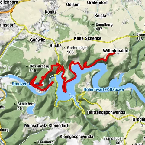 Hohenwarte Reservoir Trail - Stage 1 - Hohenwarte Dam → Wilhelmsdorf