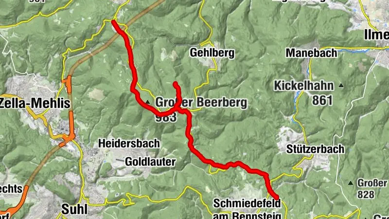 Hike Oberhof - Rennsteig Train Station