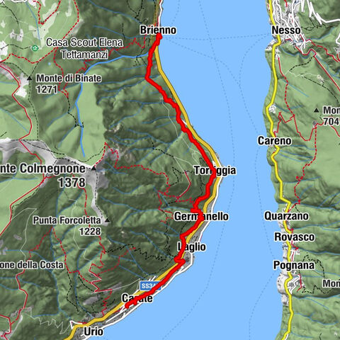 Sentiero mezza costa da Carate Urio a Brienno