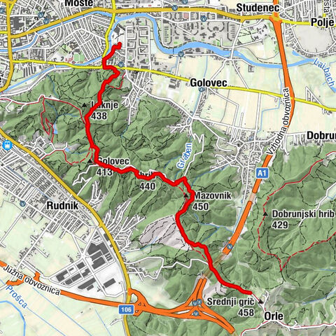 Heart trail Orle, Ljubljana