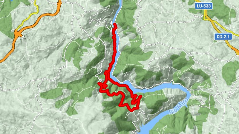 Ribeira Sacra (Miño): von Puente de Belesar nach Muiñovedro und Nogeira und zurück