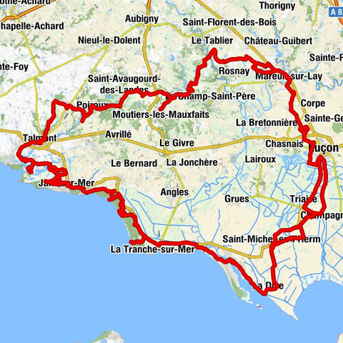 A loop on the Vendée vélo along the water from Moutiers-les-Mauxfaits
