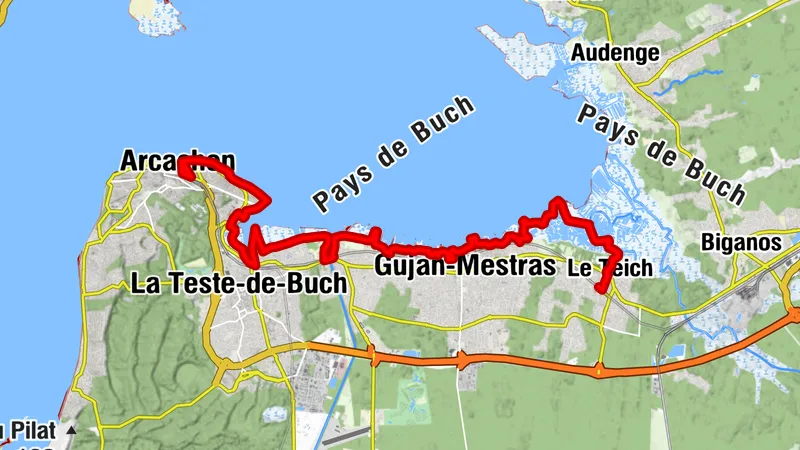 Le Teich à Arcachon par le GR® de Pays Tour du Bassin d’Arcachon et le GR®6 en écomobilité