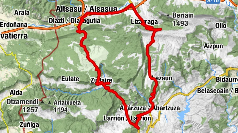 Urbasa a Lizarraga - Camping Artaza Route 2