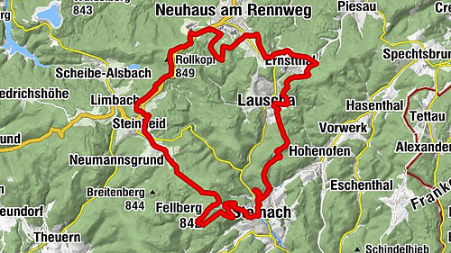 Circular hike - "6-Kuppen-Steig" - Steinach - Thuringian Forest