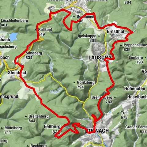 Circular hike - "6-Kuppen-Steig" - Steinach - Thuringian Forest