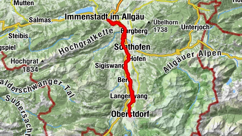 Iller cycle path to Oberstdorf with a stop at the squirrel forest