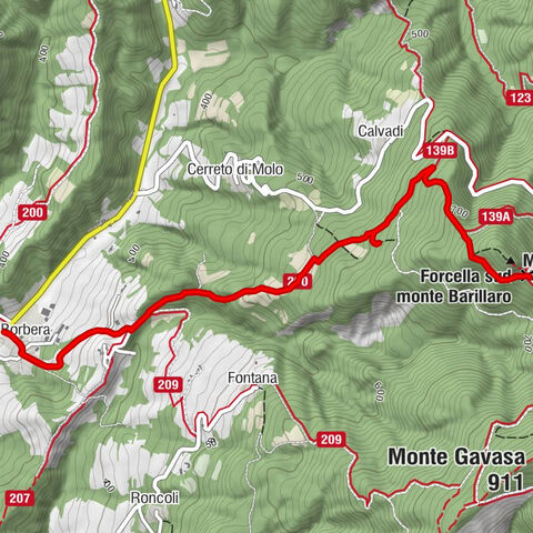 Sentiero 200 - Anello Borbera - Spinti - TAPPA 3/11 (Molo Borbera - Forcella Sud Monte Barillaro) in mountain bike