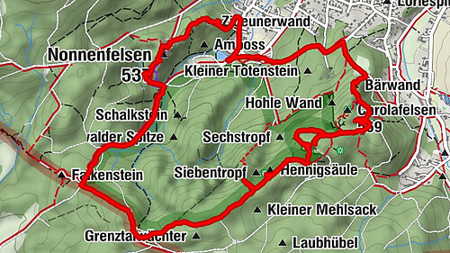 Jonsdorf - Mühlsteinbrüche - Nonnenfelsen