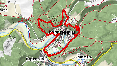 Schlaufe 8 um Pappenheim