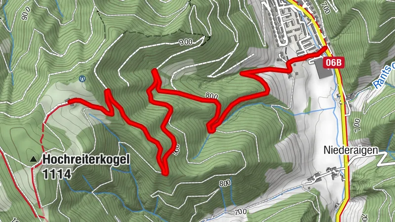 Mountainbikestrecke zum Hochreiter