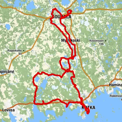 Rieka Kymijoki Cyklotrasa dvoch miest