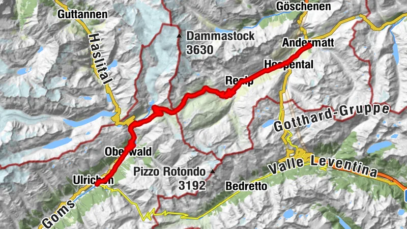 Glacier Bike Tour 8. Andermatt - Ulrichen