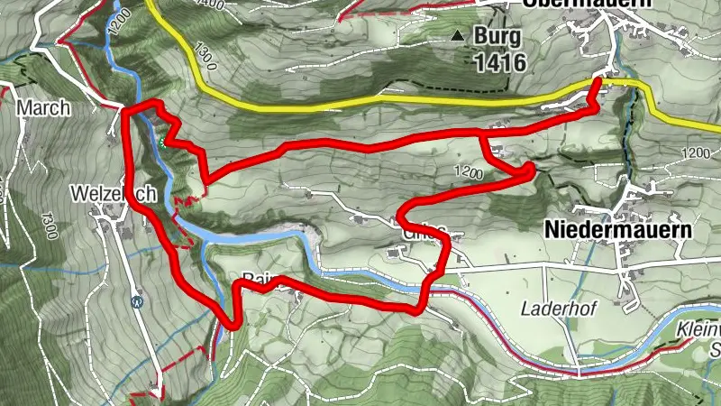 Circular hike suspension bridge Isel Canyon via Gries