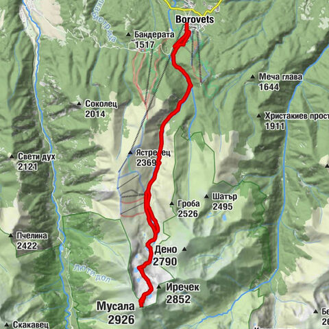 Боровец - Хижа Мусала - заслон Леденото езеро - Мусала